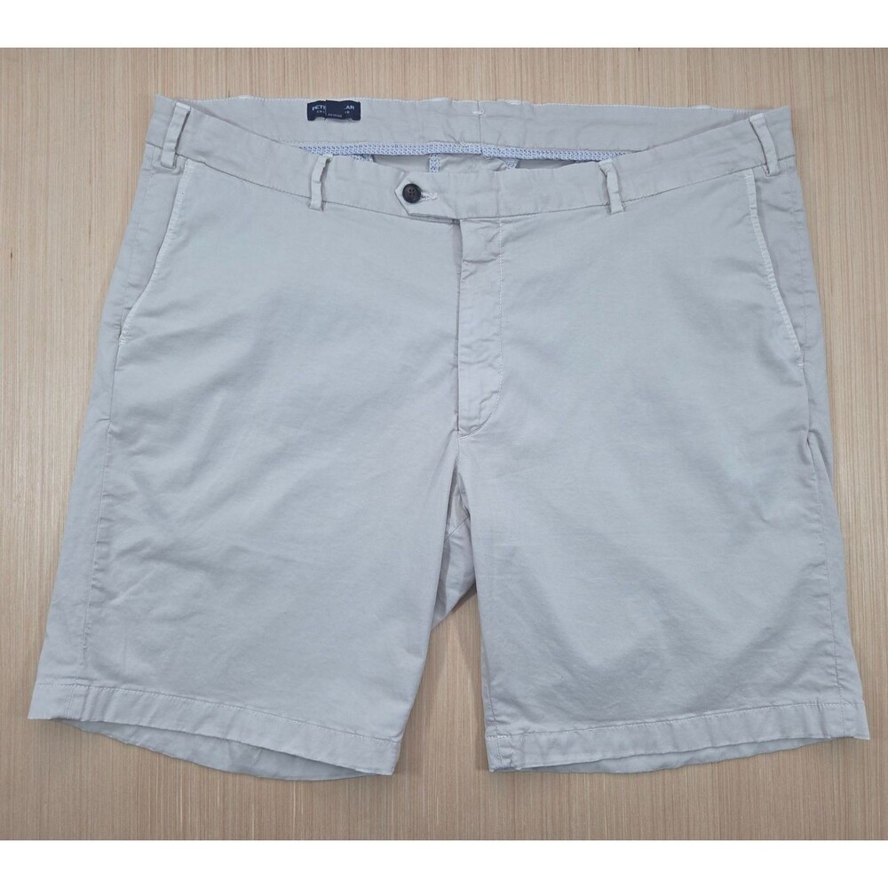 Peter Millar Men’s Chino Shorts Size 42 Stone Beige Pima Cotton Casual 9" Inseam